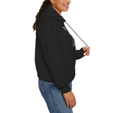 Final Stage Unisex Heavy Blend Hooded Sweatshirt Graphic Hoodie Black Skull Neon Green Streetwear Futuristic Cyberpunk Bold Artistic Fashion Outfit