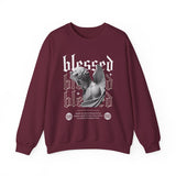 Blessed Angel Statue Graphic Unisex Heavy Blend Crewneck Sweatshirt Gothic Streetwear Aesthetic Spiritual Bold Artistic Pullover