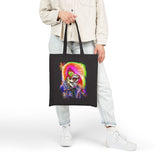Calavera Punk Skull Tote Bag Neon Gothic Streetwear Accessory Bold Punk Art Festival Carryall For Tattoo Lovers Halloween Outfits And Alternative Fashion Enthusiasts