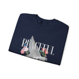 Peaceful Dove Floral Crewneck Sweatshirt Comfortable Unisex Pullover Motivational Streetwear Bold Graphic Design Symbol of Peace Perfect Gift for Friends Birthdays Cozy Days Casual Wear