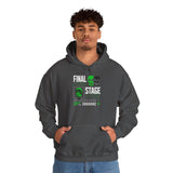 Final Stage Unisex Heavy Blend Hooded Sweatshirt Graphic Hoodie Black Skull Neon Green Streetwear Futuristic Cyberpunk Bold Artistic Fashion Outfit