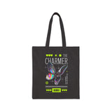 The Charmer Cotton Canvas Tote Bag Futuristic Butterfly Neon Cyber Aesthetic Artistic Streetwear Eco Friendly Reusable Shopping Bag