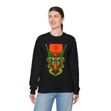 Cell Samurai Unisex Heavy Blend Crewneck Sweatshirt Futuristic Japanese Warrior Art Neon Cyberpunk Streetwear Anime Inspired Comfortable Warm Pullover For Tattoo Artists Festivals And Bold Fashion...