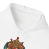 Balinese Barong Mask Unisex Hoodie Heavy Blend Pullover Sweatshirt Tribal Cultural Warrior Spirit Inspired Mythical Festival Graphic Streetwear