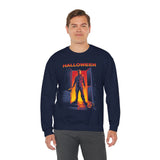 The Silent Stalker Unisex Sweatshirt Retro Horror Pullover Halloween Streetwear Cozy Fall Apparel for Spooky Nights and Fearless Style Lovers
