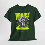 Praise Angel Statue Graphic Unisex Heavy Cotton Tee Spiritual Gothic Streetwear T-Shirt