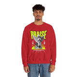 Praise Angel Statue Graphic Unisex Heavy Blend Crewneck Sweatshirt Gothic Spiritual Streetwear Pullover