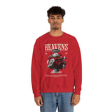 Heavens Hallucinations Crewneck Comfortable Unisex Heavy Blend Sweatshirt Artistic Streetwear Bold Floral Graphic Design for Self Expression Perfect Gift for Friends Birthdays Cozy Days