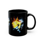 The Jocker Burning Aces Mug 11oz & 15oz Fiery Gothic Coffee Cup Bold Dark Art Design for Risk Takers, Gamers, and Fearless Morning Energy Lovers