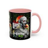 Wicked Supreme Accent Coffee Mug 11oz 15oz Statue Art Graphic Cup Supreme Inspired Streetwear Bust Design Bold Daily Motivation Ceramic Gift Drinkware