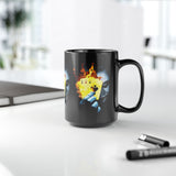 The Jocker Burning Aces Mug 11oz & 15oz Fiery Gothic Coffee Cup Bold Dark Art Design for Risk Takers, Gamers, and Fearless Morning Energy Lovers