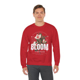 Bloom Stronger Floral Graphic Crewneck Comfortable Unisex Sweatshirt Motivational Streetwear Inspirational Empowerment Design for Self Growth Resilience Perfect Gift for Friends Birthdays Cozy Days Casual Wear