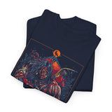 Guerrero Warrior Unisex Heavy Cotton Tee Tribal Strength Mythical Art Design Bold Red Battle Graphic Streetwear for Fighters, Heroes, and Cultural Legends