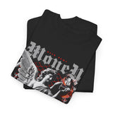 Money Bright Unisex Heavy Cotton Tee Angel Statue Graphic Gothic Streetwear Red Neon Aesthetic Artistic Fashion Statement T Shirt
