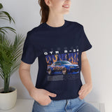Blue Flame Street Racing Car Graphic Unisex Heavy Cotton Tee Bold Drift Style Automotive Streetwear Shirt