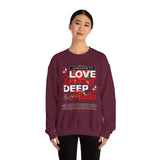 Love Yourself Deep Unisex Heavy Blend Crewneck Sweatshirt Self Love Graphic Pullover Rose Motivational Quote Streetwear Positive Affirmation Empowerment Apparel