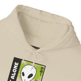 Unisex Not Alone Alien Hoodie UFO Graphic Pullover Sweatshirt Cartoon Extraterrestrial Sci Fi Space Themed Conspiracy Inspired Paranormal Streetwear