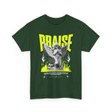 Praise Angel Statue Graphic Unisex Heavy Cotton Tee Spiritual Gothic Streetwear T-Shirt