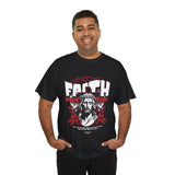 Faith Over Fear Jesus Crown Of Thorns Unisex Heavy Cotton Tee Christian Graphic Bold Religious Streetwear Motivational Bible Verse T Shirt