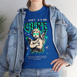 I Don’t Care True Freedom Angel Unisex Heavy Cotton Tee Gothic Cherub Graphic Bold Motivational Streetwear Aesthetic Statement T Shirt