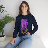 Bills Samurai Unisex Heavy Blend Crewneck Sweatshirt Futuristic Neon Japanese Warrior Design Bold Cyberpunk Streetwear Aesthetic Artistic Fleece Wearable Art for Creators Dreamers and Anime Lovers