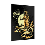 Lunar Legacy Astronaut Art Matte Vertical Poster Space Exploration Wall Art Bold Cosmic Design Premium Home Decor Inspirational Gift for Sci Fi Lovers Dreamers and Visionary Explorers