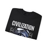 Civilization Eye Of Memory Graphic Unisex Heavy Blend Crewneck Sweatshirt Futuristic Visionary Streetwear Abstract Blue Eye Pullover