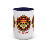 Kathakali Accent Coffee Mug 11oz 15oz Kerala India Classical Dance Art Face Ceramic Cup Cultural Heritage South Indian Folk Design Traditional Festival Gift