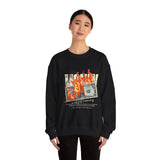 Money Is Not Just Currency Burning Dollar Graphic Unisex Heavy Blend Crewneck Sweatshirt Hustler Streetwear Motivational Cash Fire Design