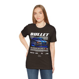 Bullet Blue Street Racing Artwork Unisex Heavy Cotton Tee High Performance Inspired Graphic Shirt For Car Lovers And Urban Streetwear Fans