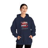 Love Yourself Deep Unisex Heavy Blend Hooded Sweatshirt Self Love Graphic Hoodie Rose Motivational Quote Streetwear Positive Affirmation Fashion Empowerment Apparel