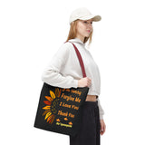 Sunflower Ho'oponopono Tote Bag Hawaiian Healing Prayer Design Spiritual Positivity Canvas Bag Mindfulness Reusable Durable Eco Friendly Shopping Tote