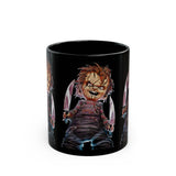 Chucky Horror Mug Killer Doll Coffee Cup Creepy Movie Art Design Halloween Horror Streetwear Collectible Ceramic Drinkware Perfect Gift For Horror Fans Festivals Tattoo Artists And Spooky Season Lovers