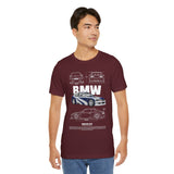 Blue Track Ready Performance Coupe Artwork Unisex Heavy Cotton Tee High Speed Racing Inspired Streetwear Graphic Shirt For Car Enthusiasts And Motorsport Art Fans