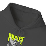 Praise Angel Statue Graphic Unisex Heavy Blend Hooded Sweatshirt Gothic Spiritual Streetwear Hoodie