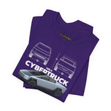 Cyber Truck Tesla Futuristic Electric Pickup Blueprint Art Unisex Heavy Cotton Tee Bold Streetwear Graphic Shirt For Car Lovers And Tech Enthusiasts