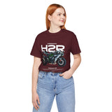 Kawasaki Ninja H2R Inspired Hyperbike Graphic Unisex Heavy Cotton Tee Streetwear Racing Style Motorcycle Art Shirt for Speed Lovers and Track Enthusiasts