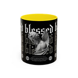 Blessed Angel Statue Graphic Accent Coffee Mug 11oz 15oz Gothic Streetwear Aesthetic Spiritual Artistic Ceramic Drinkware