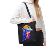 Ballena Cosmic Whale Art Eco Tote Bag Vibrant Geometric Ocean Design Durable Canvas Reusable Shopping Bag Premium Artistic Streetwear Accessory Perfect Gift for Nature Lovers Dreamers and Creative Thinkers