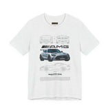 Aggressive Silver Widebody Supercar Blueprint Unisex Heavy Cotton Tee Performance Street Machine Graphic Shirt For Car Lovers And Gearheads