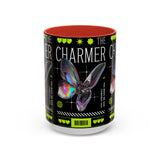 The Charmer Butterfly Accent Coffee Mug 11oz 15oz Black Two Tone Ceramic Cup Aesthetic Iridescent Butterfly Design Gift for Coffee Lovers