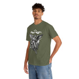 Fly High Angel Design Unisex Heavy Cotton Tee Streetwear Graphic T Shirt Spiritual Guardian Winged Warrior Style