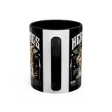 Hermes Accent Coffee Mug 11oz 15oz Black Ceramic Mythology Cup with Greek God Winged Statue Design for History Lovers and Art Enthusiasts