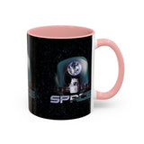 Space Galaxy Accent Coffee Mug 11oz 15oz Astronaut Spacecraft Earth Black Two Tone Ceramic Cup Gift for Space Lovers