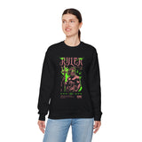 Ruler of the Sea Poseidon Unisex Heavy Blend Crewneck Sweatshirt Greek Mythology Statue Graphic Gothic Streetwear Bold Artistic Pullover