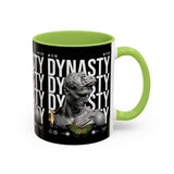 Dynasty Accent Coffee Mug 11oz 15oz Black Ceramic Mug with Roman Statue Bust and Butterfly Artwork for History Lovers and Modern Art Fans