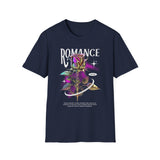 Romance Rose Graphic Unisex Softstyle T Shirt Black Tee Aesthetic Gothic Love Inspired Streetwear Fashion Bold Artistic Outfit