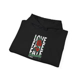 Love Fake Friendship Rose Graphic Hoodie Comfortable Unisex Sweatshirt Bold Statement Streetwear Pullover Empowering Artistic Floral Design for Self Expression Perfect Gift for Friends Birthdays Parties Cozy Days Casual Wear