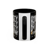 Dynasty Accent Coffee Mug 11oz 15oz Black Ceramic Mug with Roman Statue Bust and Butterfly Artwork for History Lovers and Modern Art Fans