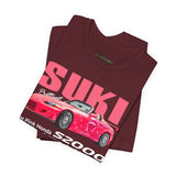 Pink Custom Roadster Blueprint Art Unisex Heavy Cotton Tee Retro Tuner Inspired Streetwear Graphic Shirt for Car Lovers and Daily Casual Wear